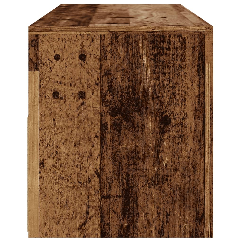 TV Cabinet with LED Lights Old Wood 120x35x40 cm Engineered Wood