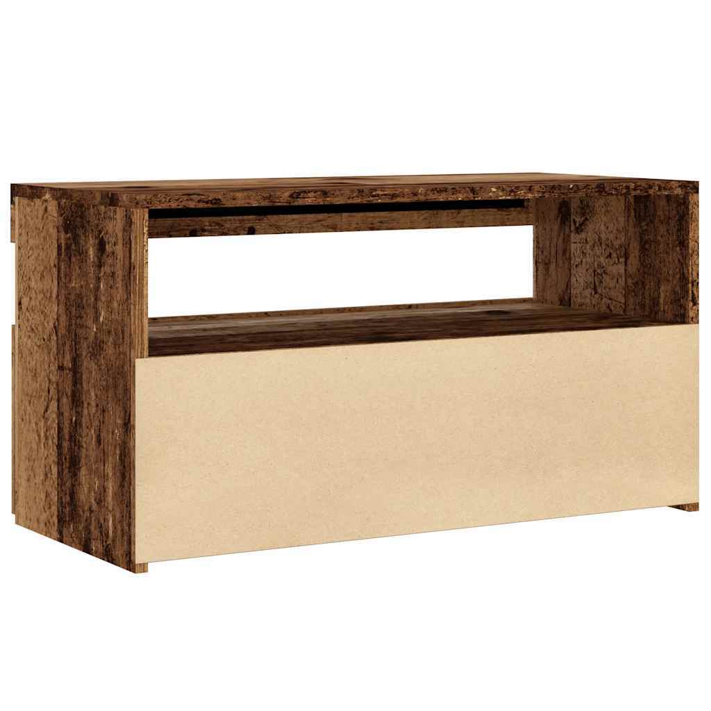 TV Cabinets with LED Lights 2 pcs Old Wood Engineered Wood