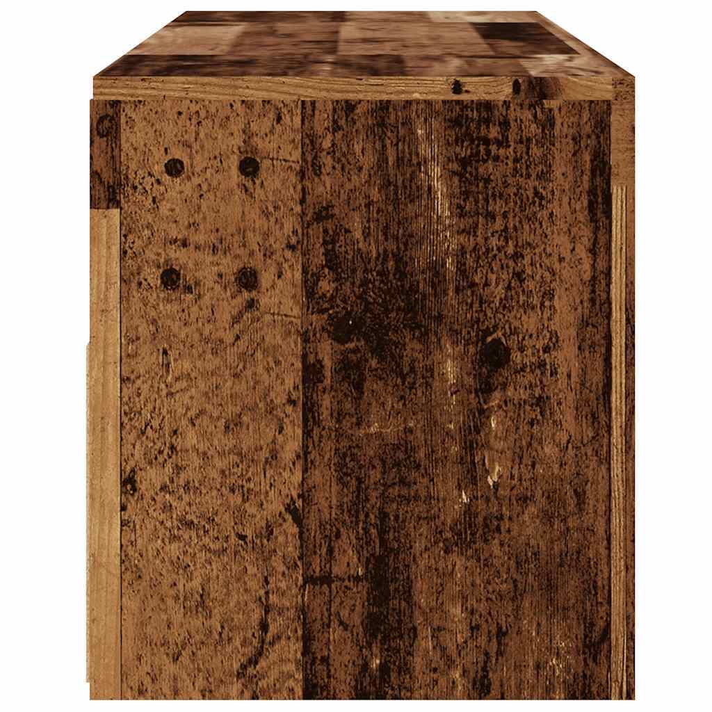 TV Cabinet with LED Lights Old Wood 120x35x40 cm Engineered Wood