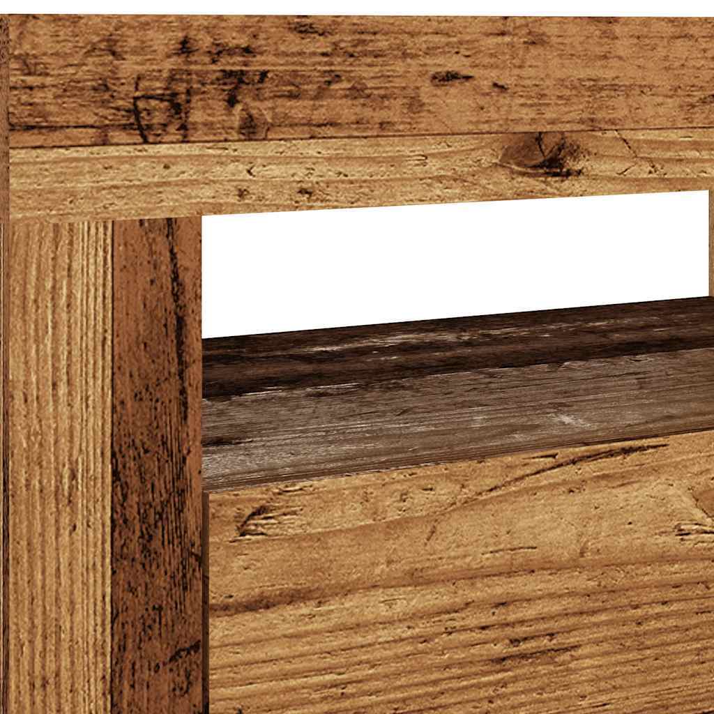 TV Cabinet with LED Lights Old Wood 120x35x40 cm Engineered Wood