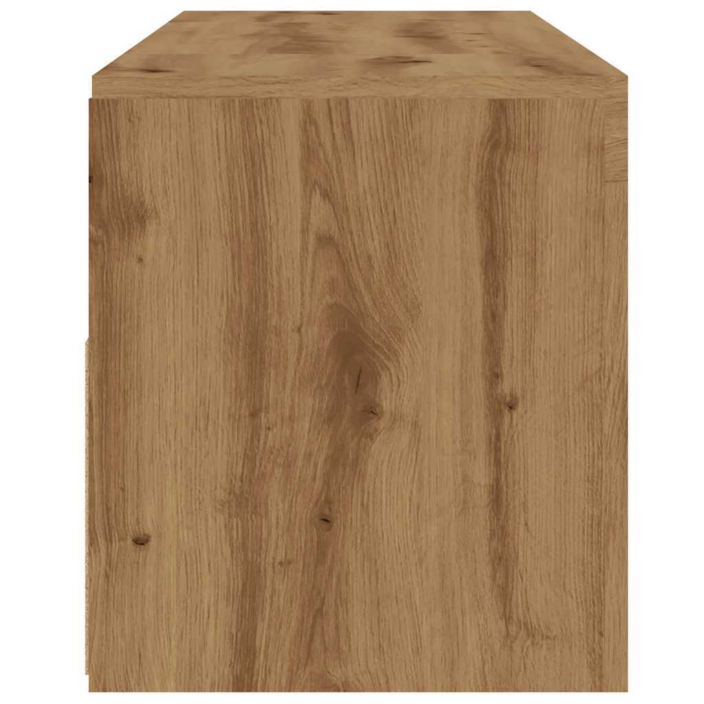 TV Cabinet with LED Lights Artisan Oak 120x35x40 cm Engineered Wood