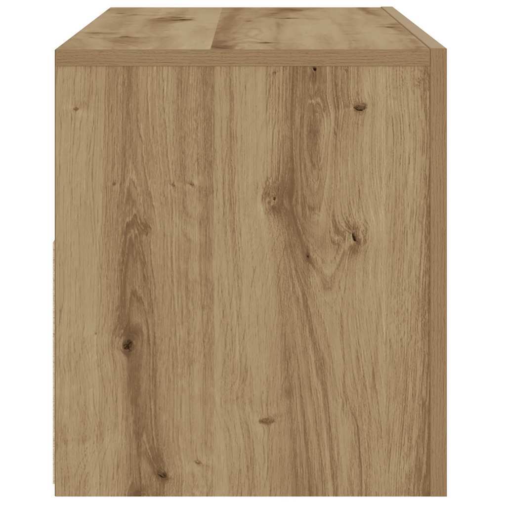 TV Cabinet with LED Lights Artisan Oak 90x35x40 cm Engineered Wood