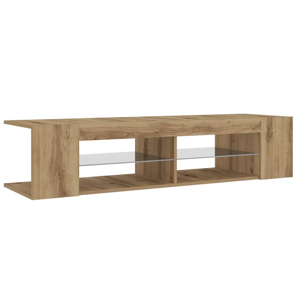 TV Cabinet with LED Lights Artisan Oak 135x39x30 cm Engineered Wood