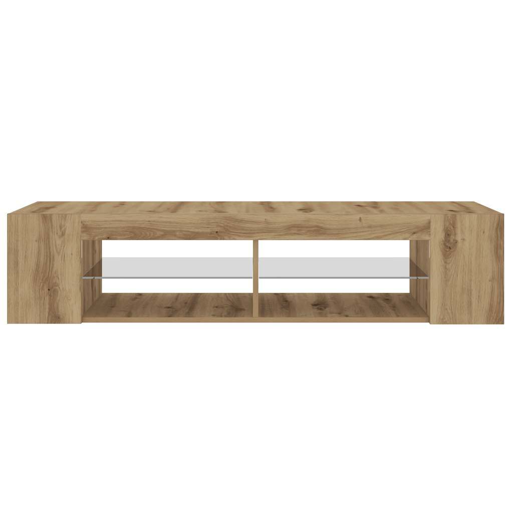 TV Cabinet with LED Lights Artisan Oak 135x39x30 cm Engineered Wood