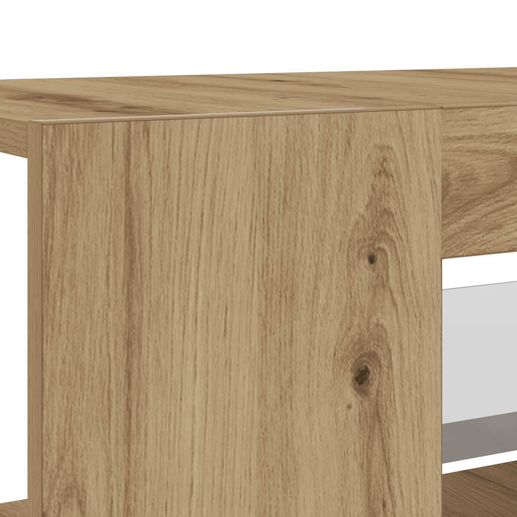 TV Cabinet with LED Lights Artisan Oak 135x39x30 cm Engineered Wood