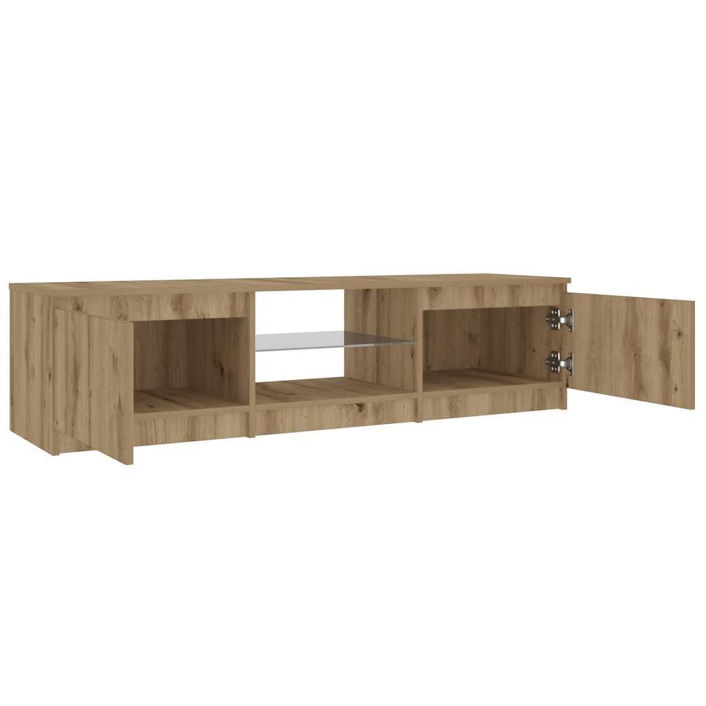 TV Cabinet with LED Lights Artisian Oak 140x40x36 cm Engineered Wood
