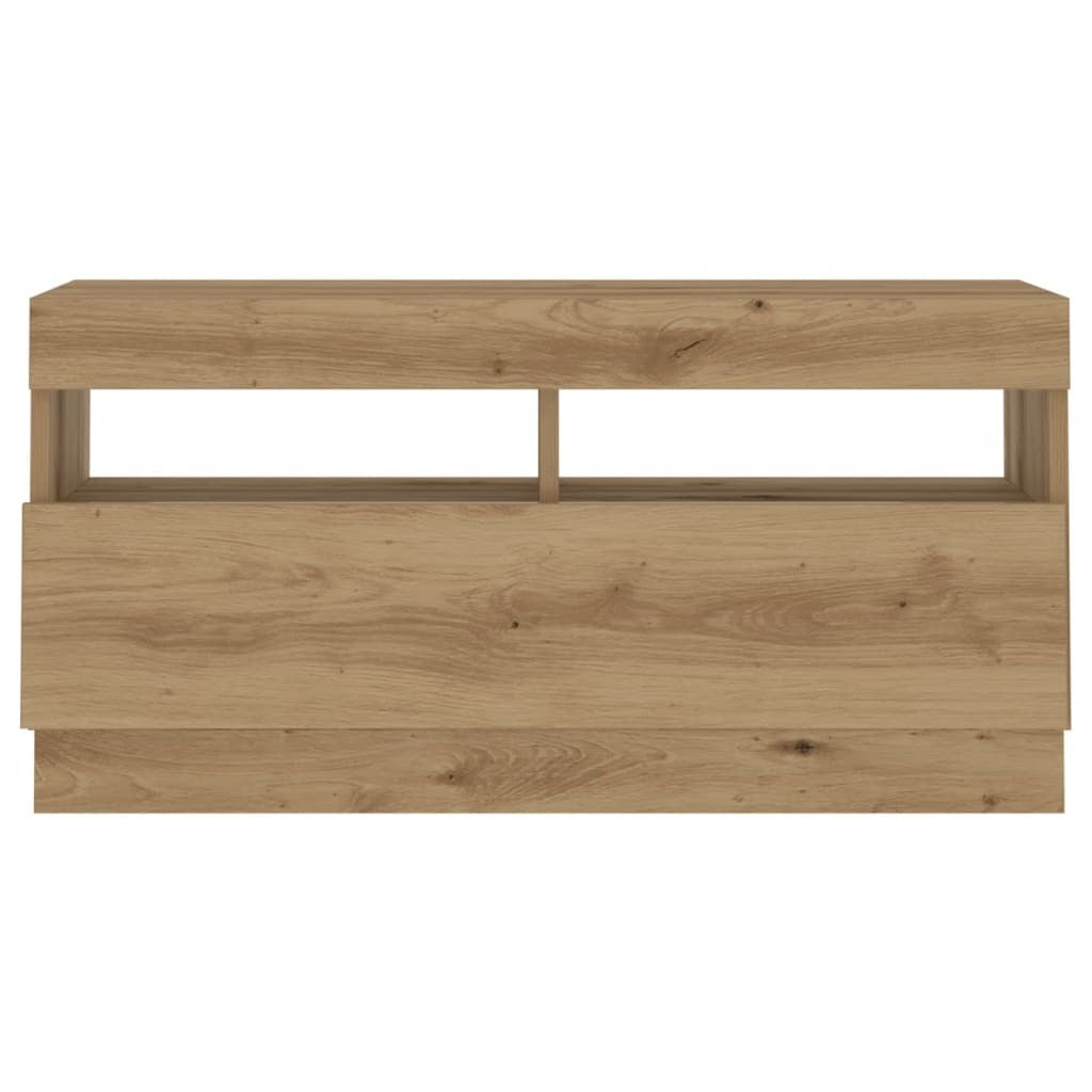 TV Cabinet with LED Lights Artisian Oak 80x35x40 cm Engineered Wood