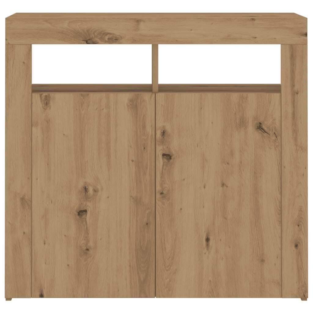 Sideboard with LED Lights Artisan Oak 80x35x75 cm Engineered Wood