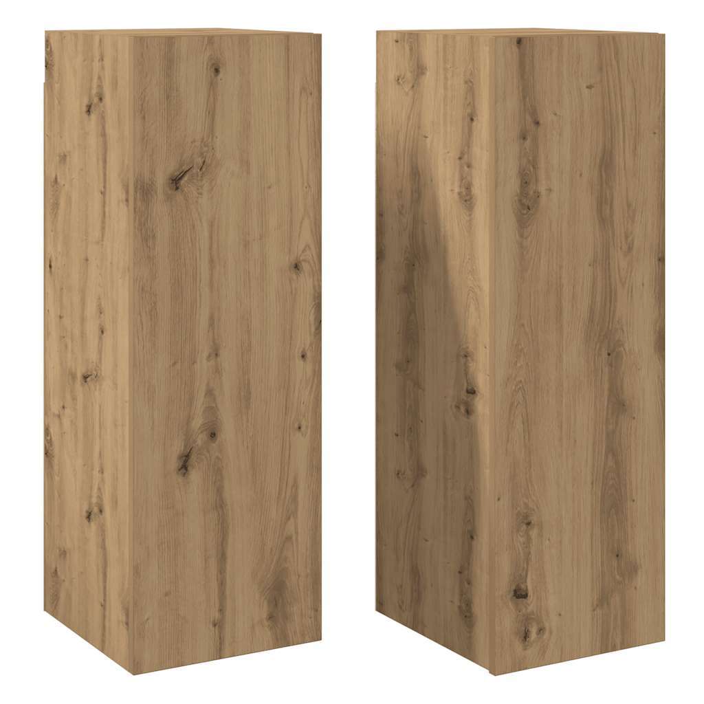TV Cabinets 2 pcs Artisan Oak 30.5x30x90 cm Engineered Wood