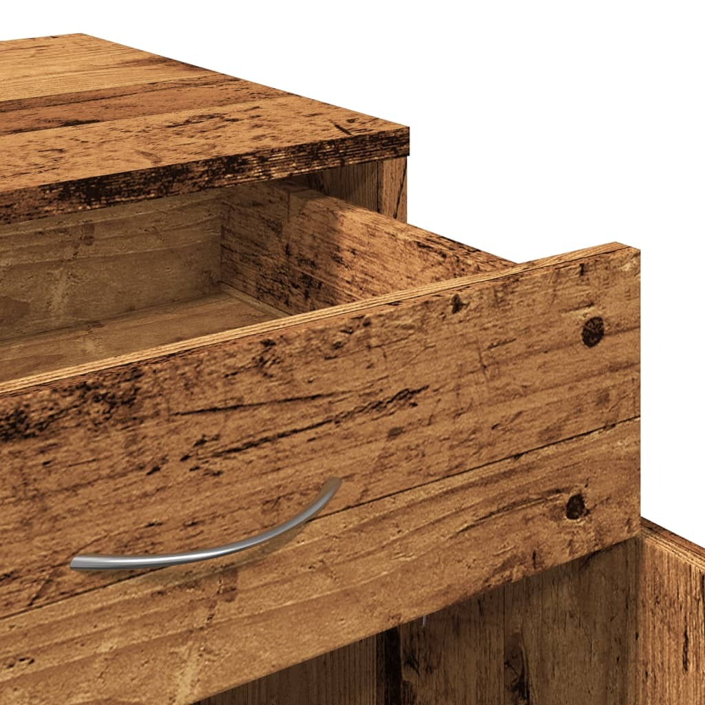 Rolling Cabinet Old Wood 45x38x54 cm Engineered Wood