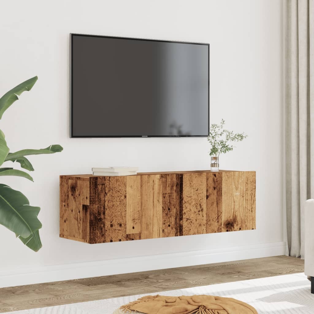 TV Cabinets Wall-mounted 2 pcs Old Wood 100x30x30 cm