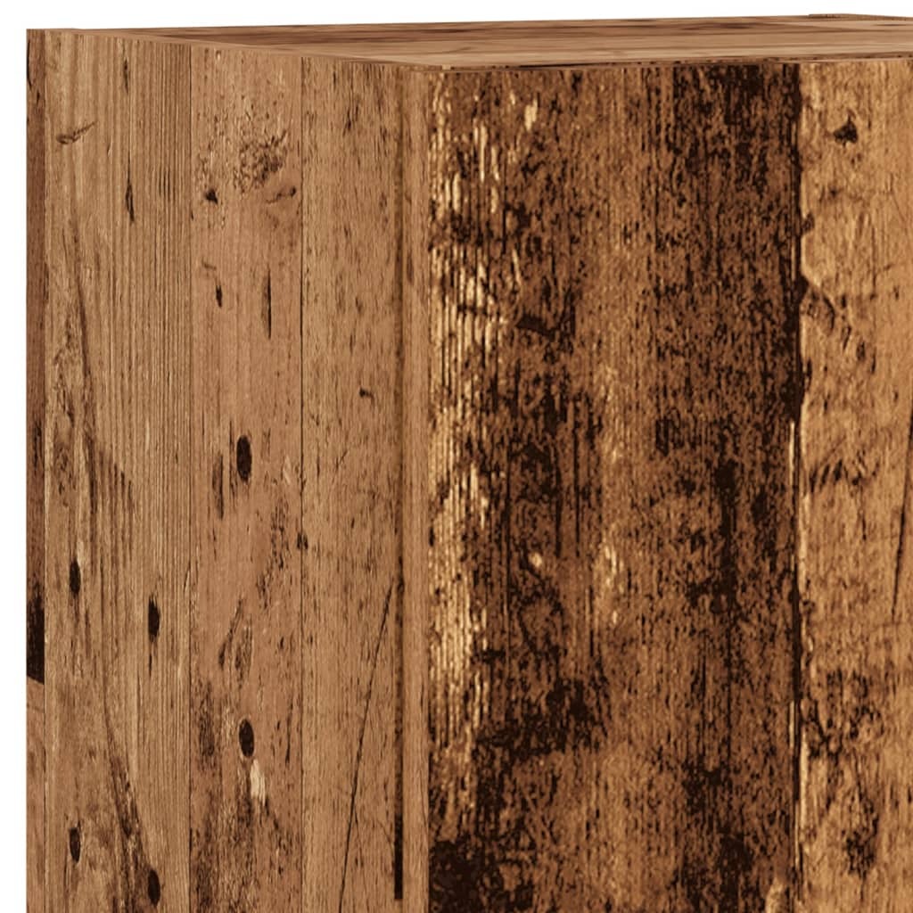 TV Cabinet with LED Lights Old Wood 30.5x30x102 cm