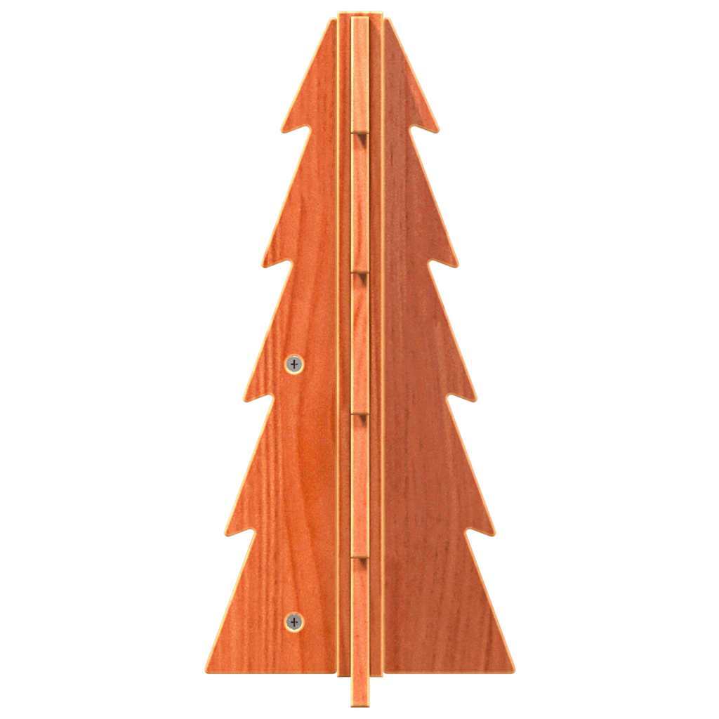 Wooden Christmas Tree for Decoration Wax Brown 49 cm Solid Wood Pine