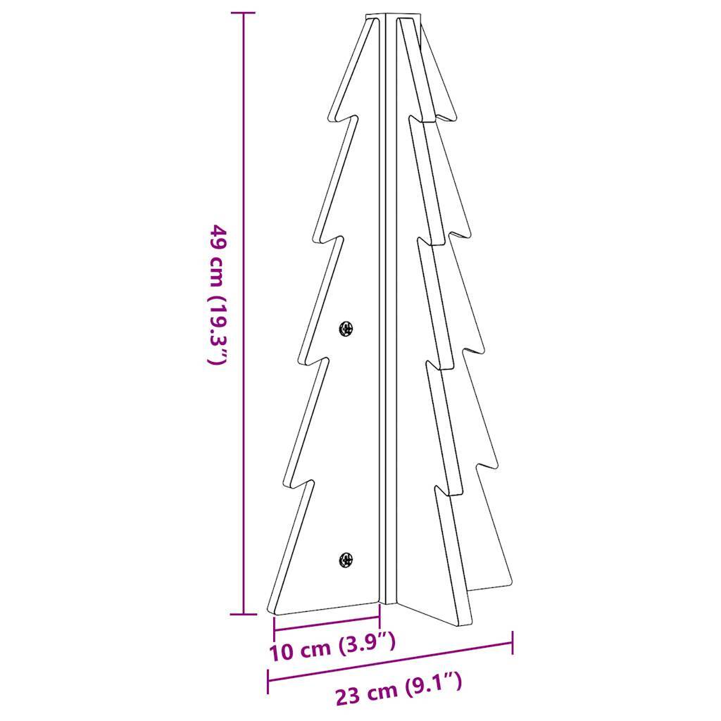 Wooden Christmas Tree for Decoration Wax Brown 49 cm Solid Wood Pine