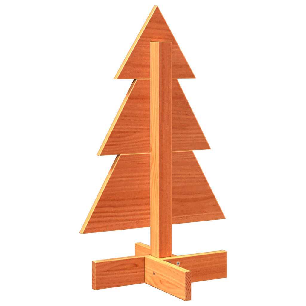 Wooden Christmas Tree for Decoration Wax Brown 60 cm Solid Wood Pine