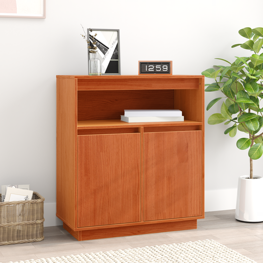 Sideboard Wax brown 70 x 34 x 80 cm Solid pine wood