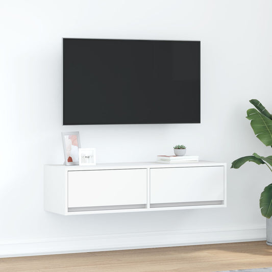 TV Cabinet with Drawer White 100 x 31 x 25.5 cm Engineered wood