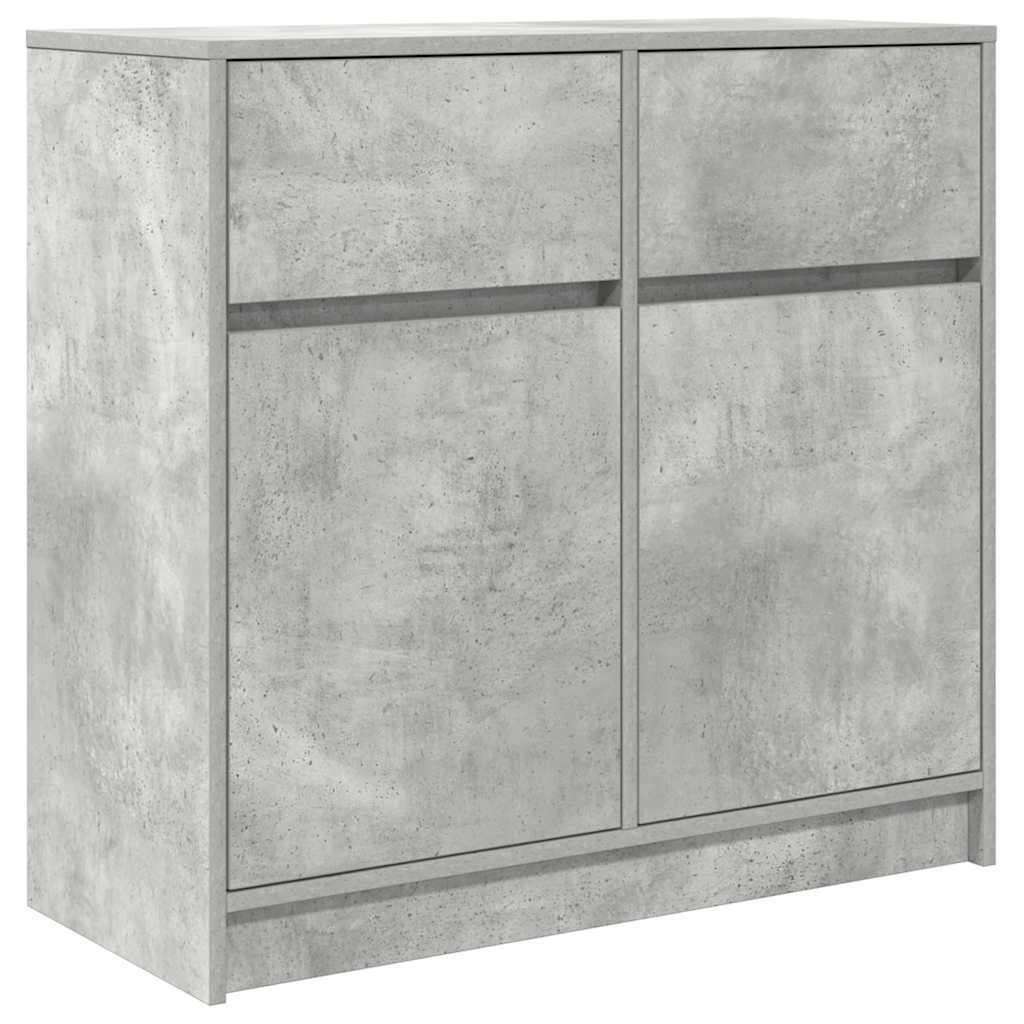 Sideboard with Drawer Concrete Grey 80x34x76 cm Engineered Wood