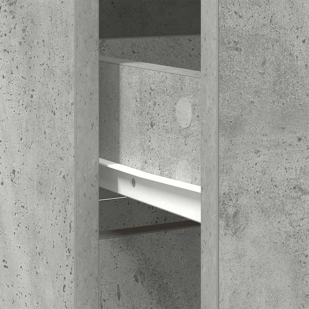 Sideboard with Drawer Concrete Grey 80x34x76 cm Engineered Wood