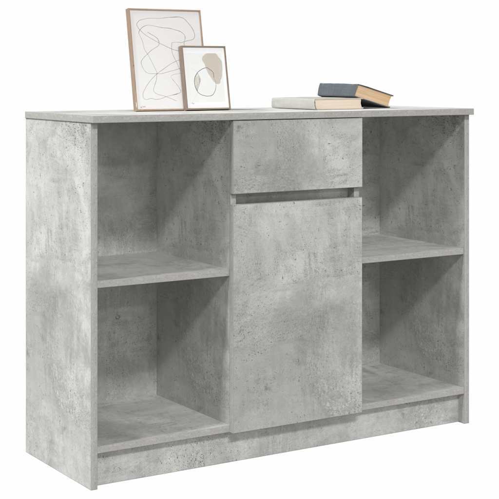 Sideboard with Drawer Concrete Grey 101x35x76 cm Engineered Wood
