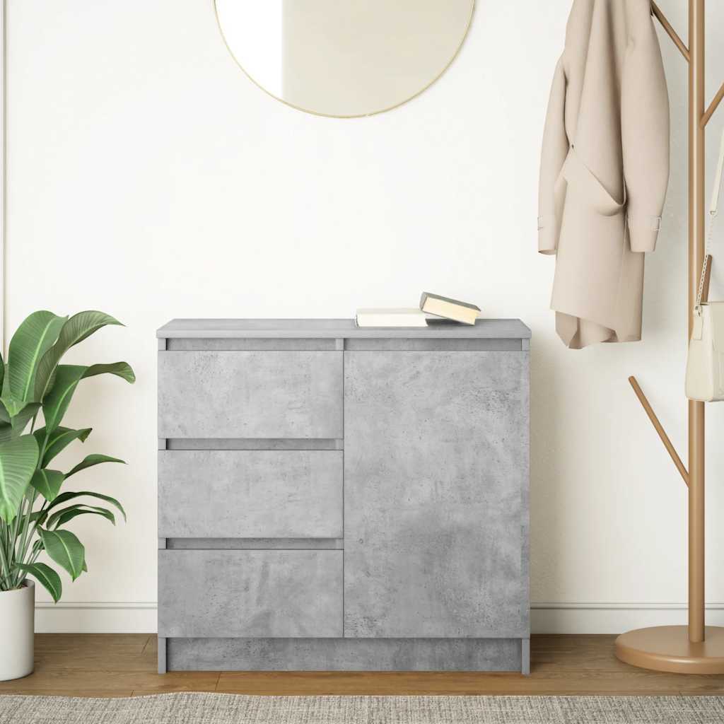Sideboard with Drawer Concrete Grey 71x35x65 cm Engineered Wood