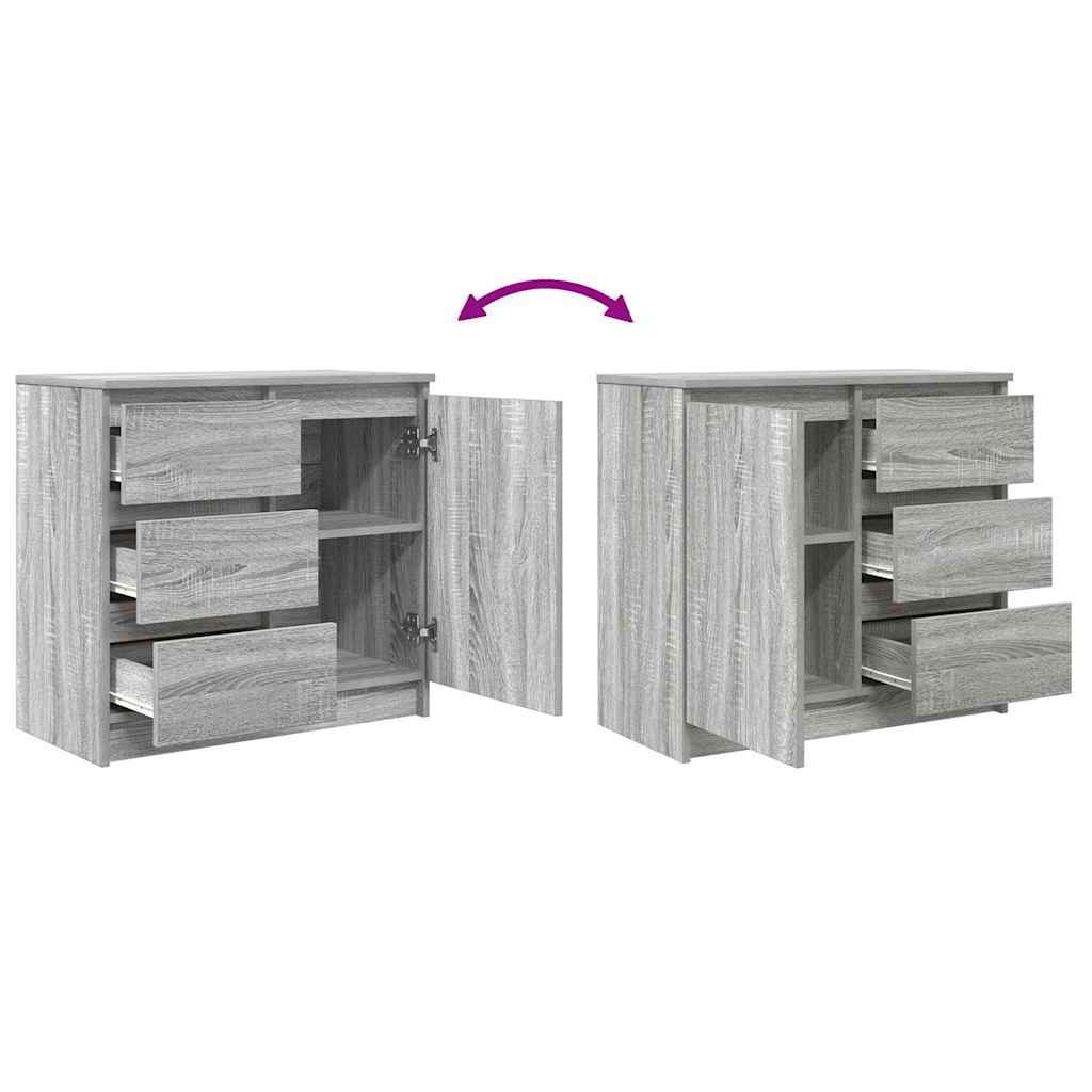 Sideboard with Drawer Grey Sonoma 71x35x65 cm Engineered Wood