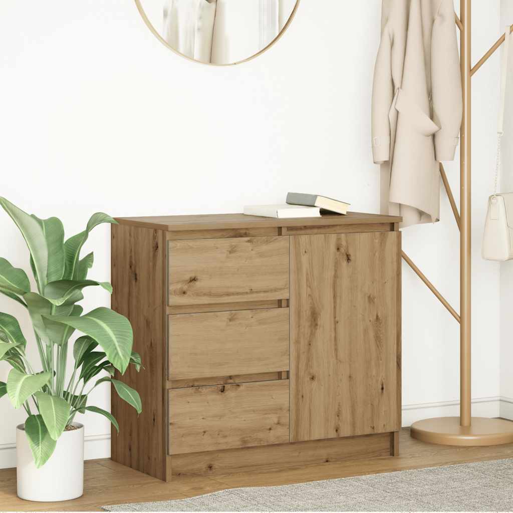 Sideboard with Drawer Artisan Oak 71x35x65 cm Engineered Wood