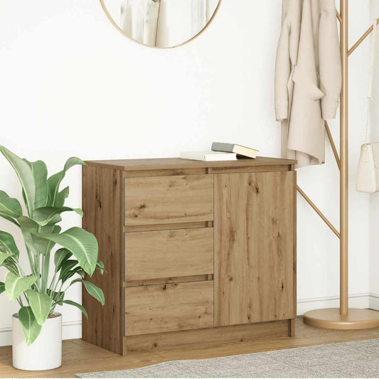 Sideboard with Drawer Artisan Oak 71x35x65 cm Engineered Wood