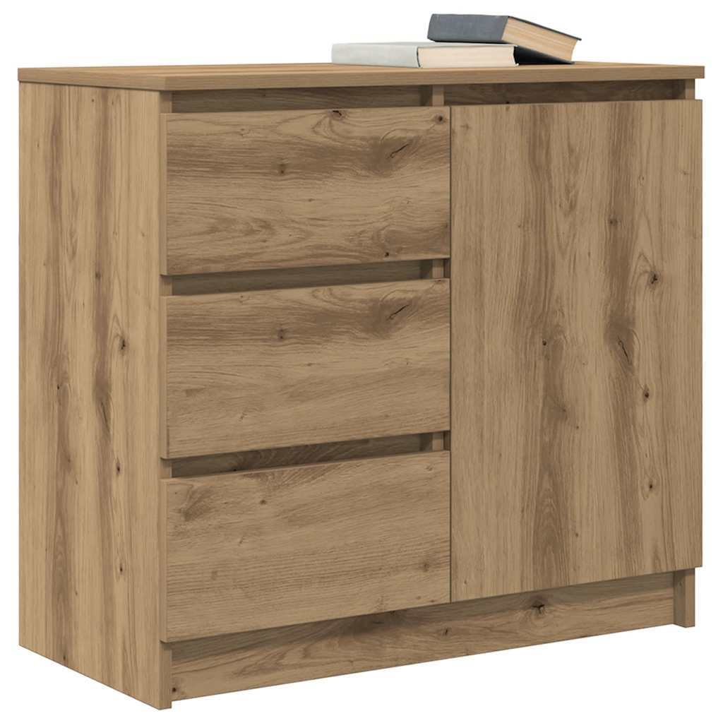Sideboard with Drawer Artisan Oak 71x35x65 cm Engineered Wood