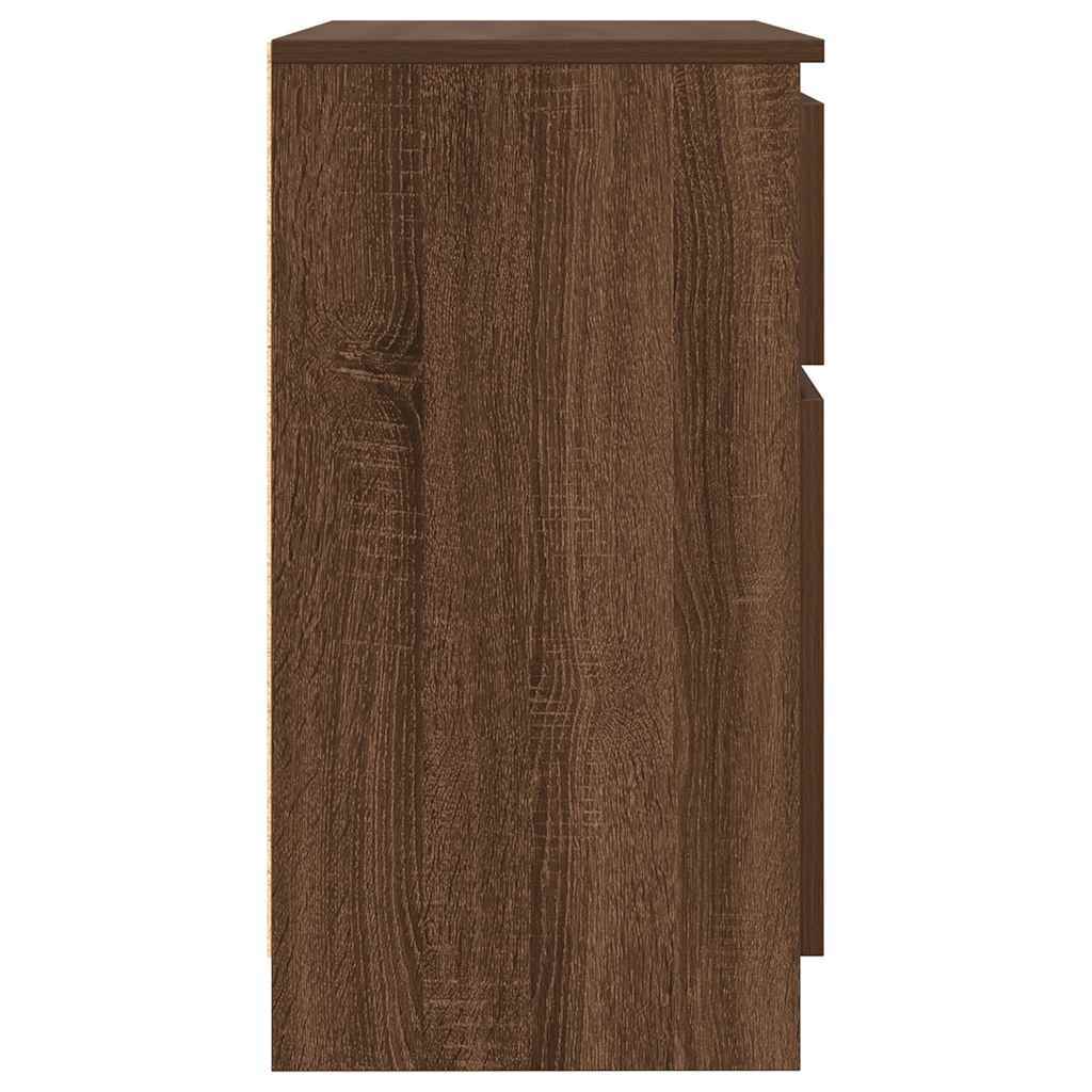 Sideboard with Drawer Brown Oak 71x35x65 cm Engineered Wood