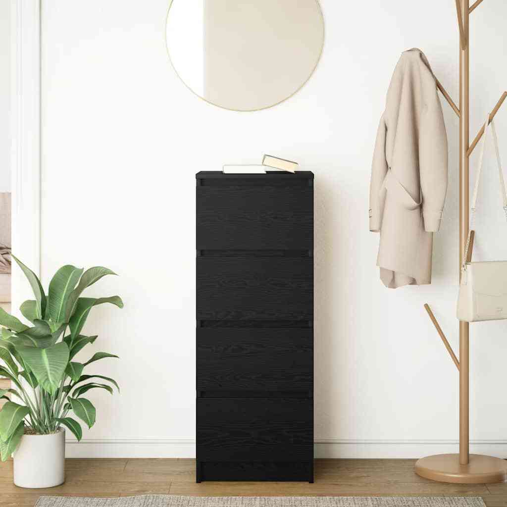 Sideboard Black Oak 37.5x35x99 cm Engineered Wood