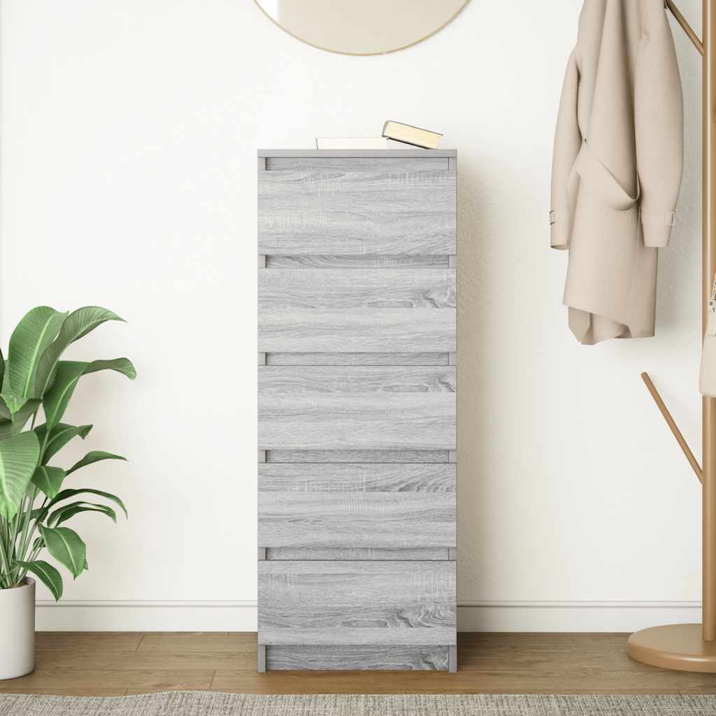 Sideboard with Drawers Grey Sonoma 37.5x35x99 cm Engineered Wood