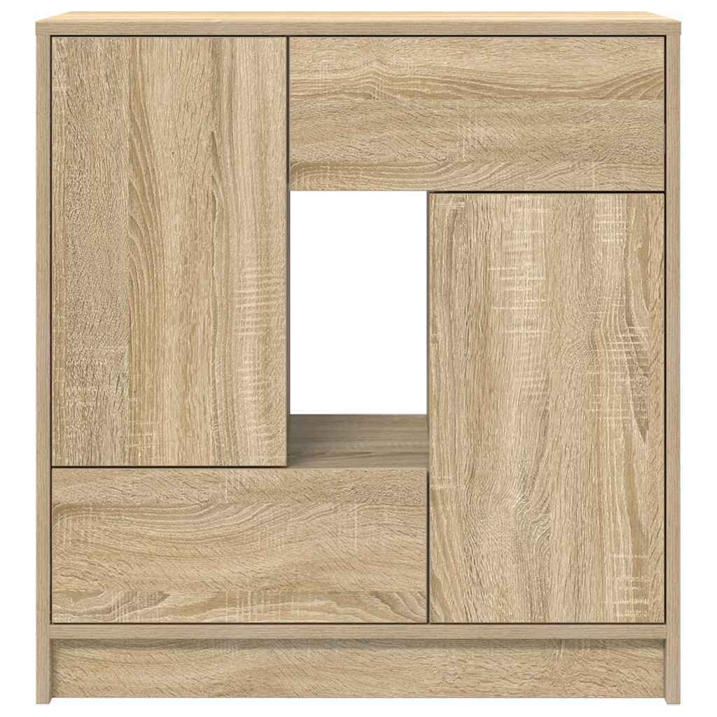 Sideboard with Drawers and Doors Sonoma Oak 70.5x34x74.5 cm