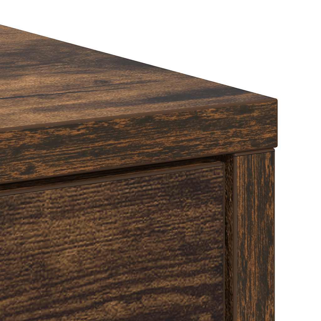 Sideboard with Drawers and Doors Smoked Oak 70.5x34x74.5 cm