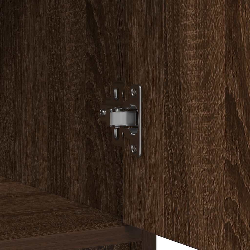 Sideboard with Drawers and Doors Brown Oak 70.5x34x74.5 cm