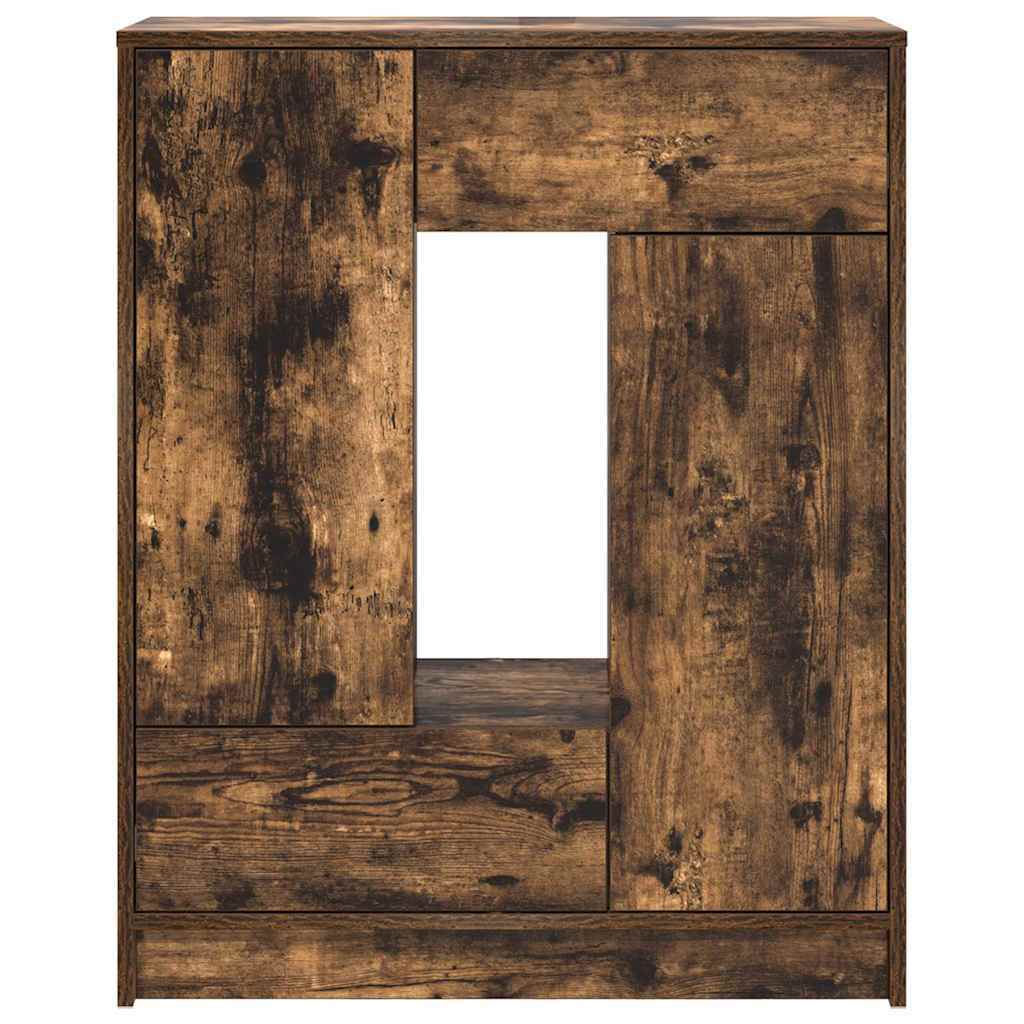 Sideboard with Drawers and Doors Smoked Oak 73x31x90 cm