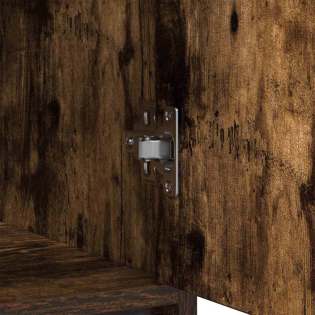 Sideboard with Drawers and Doors Smoked Oak 73x31x90 cm