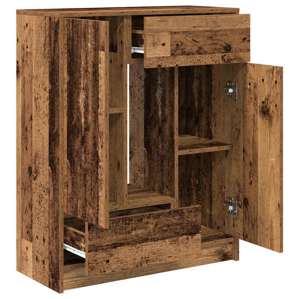 Sideboard with Drawers and Doors Old Wood 73x31x90 cm