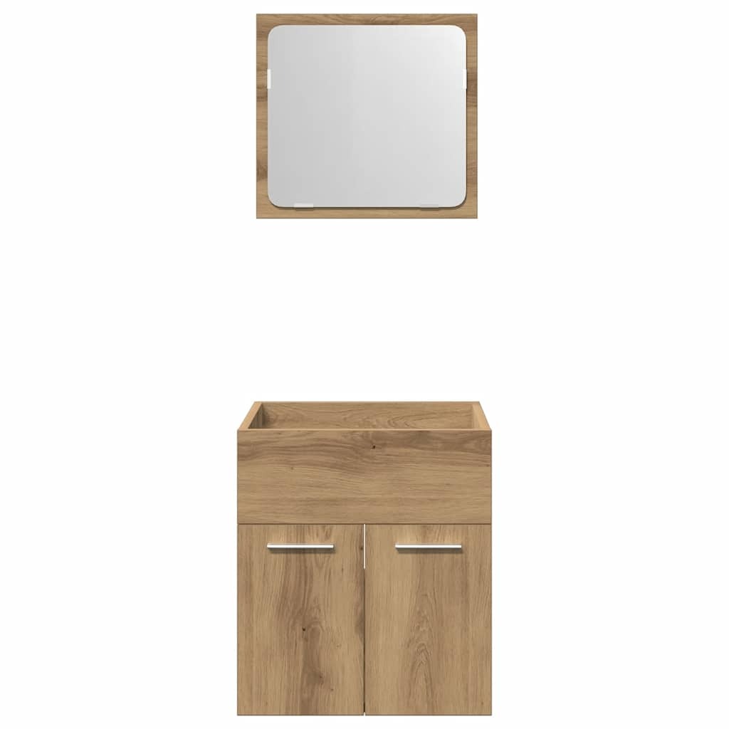 2 Piece Bathroom Furniture Set Artisan Oak Engineered Wood