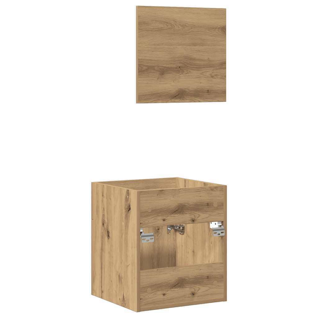 2 Piece Bathroom Furniture Set Artisan Oak Engineered Wood