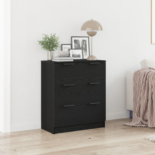 Sideboard with Drawer Black Oak 60 x 30 x 70 cm Engineered Wood