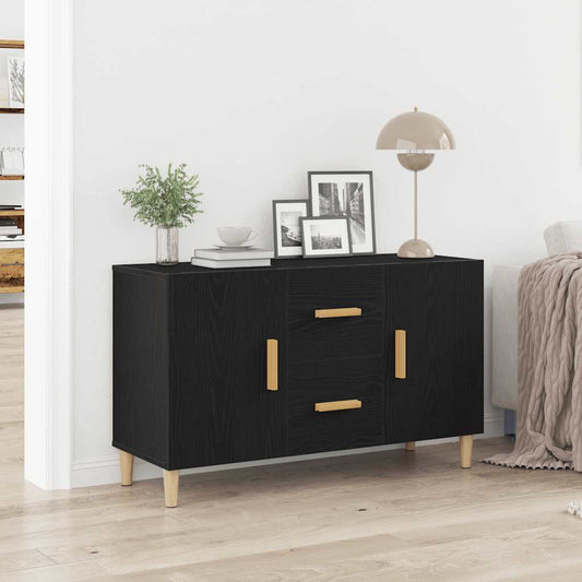 Sideboard Black Oak 100x36x60 cm Engineered Wood