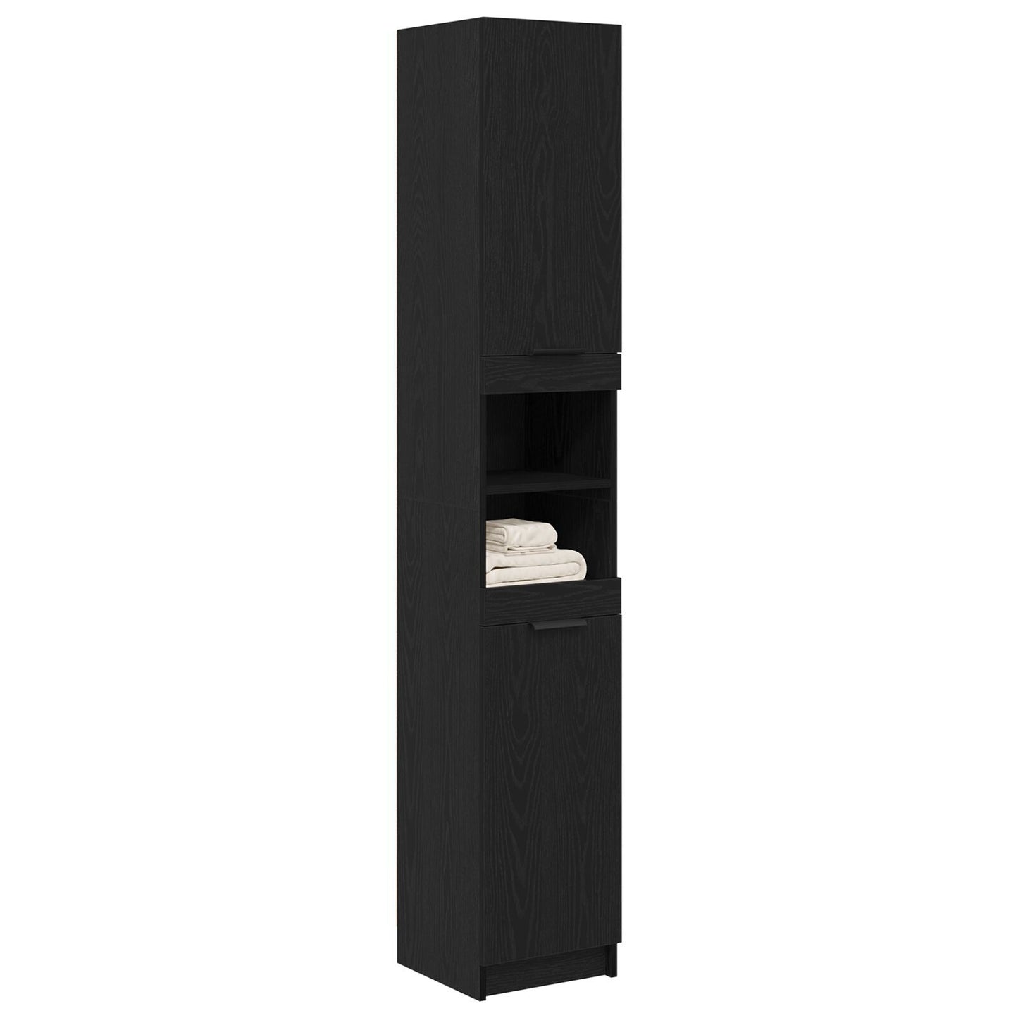 Bathroom Cabinet Black oak 32 x 34 x 188.5 cm Engineered Wood
