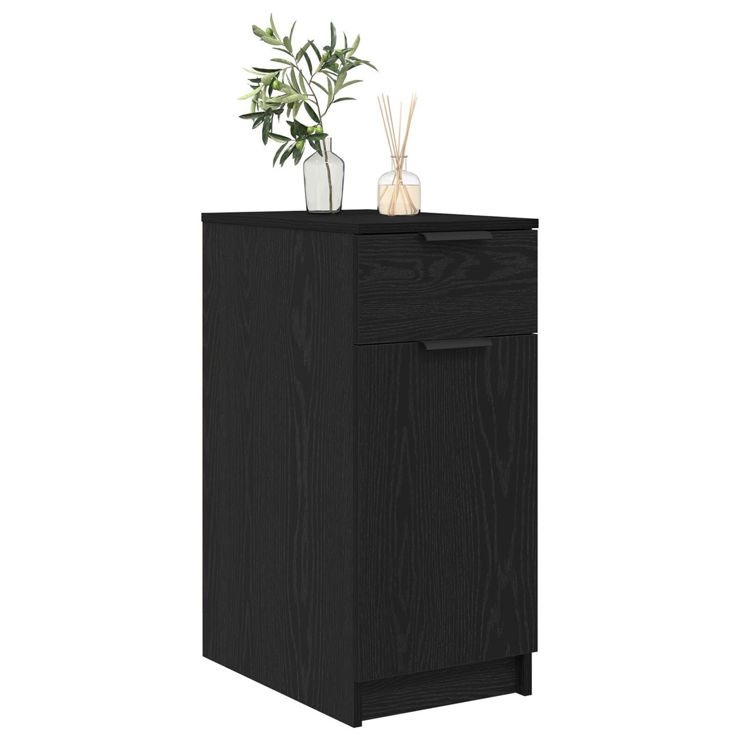 Office Cabinet Black Oak 33 x 50 x 75 cm Engineered Wood