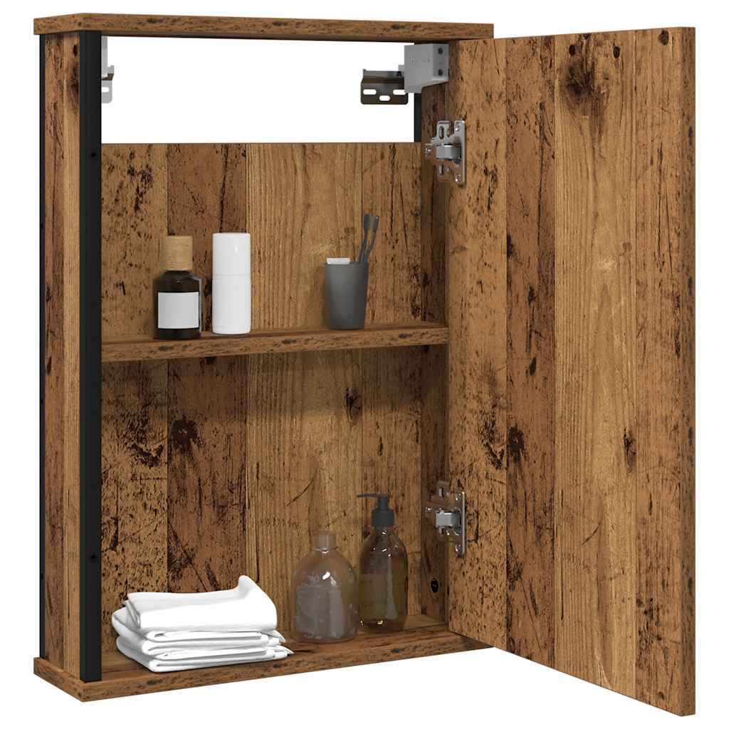 Bathroom Mirror Cabinet Old Wood 42x12x60 cm Engineered Wood