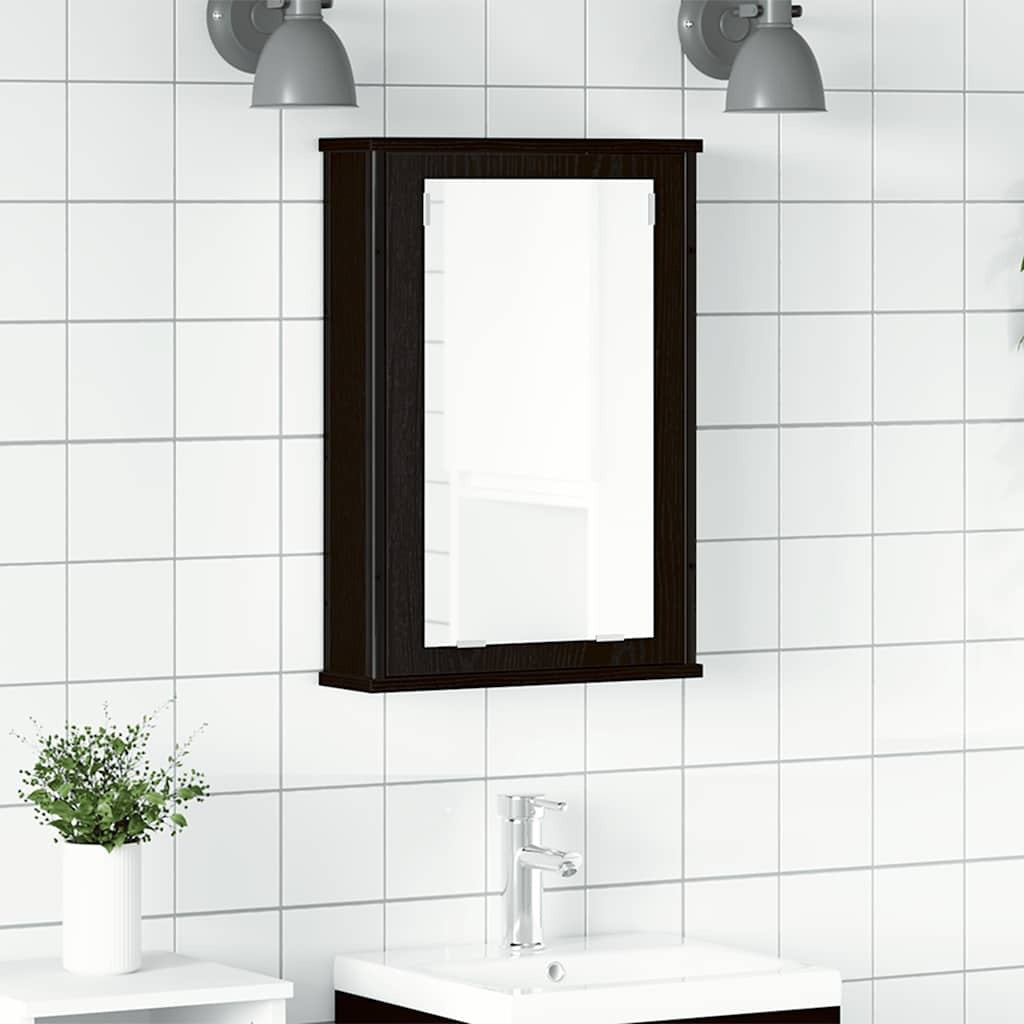 Bathroom Mirror Cabinet Black Oak 42x12x60 cm Engineered Wood