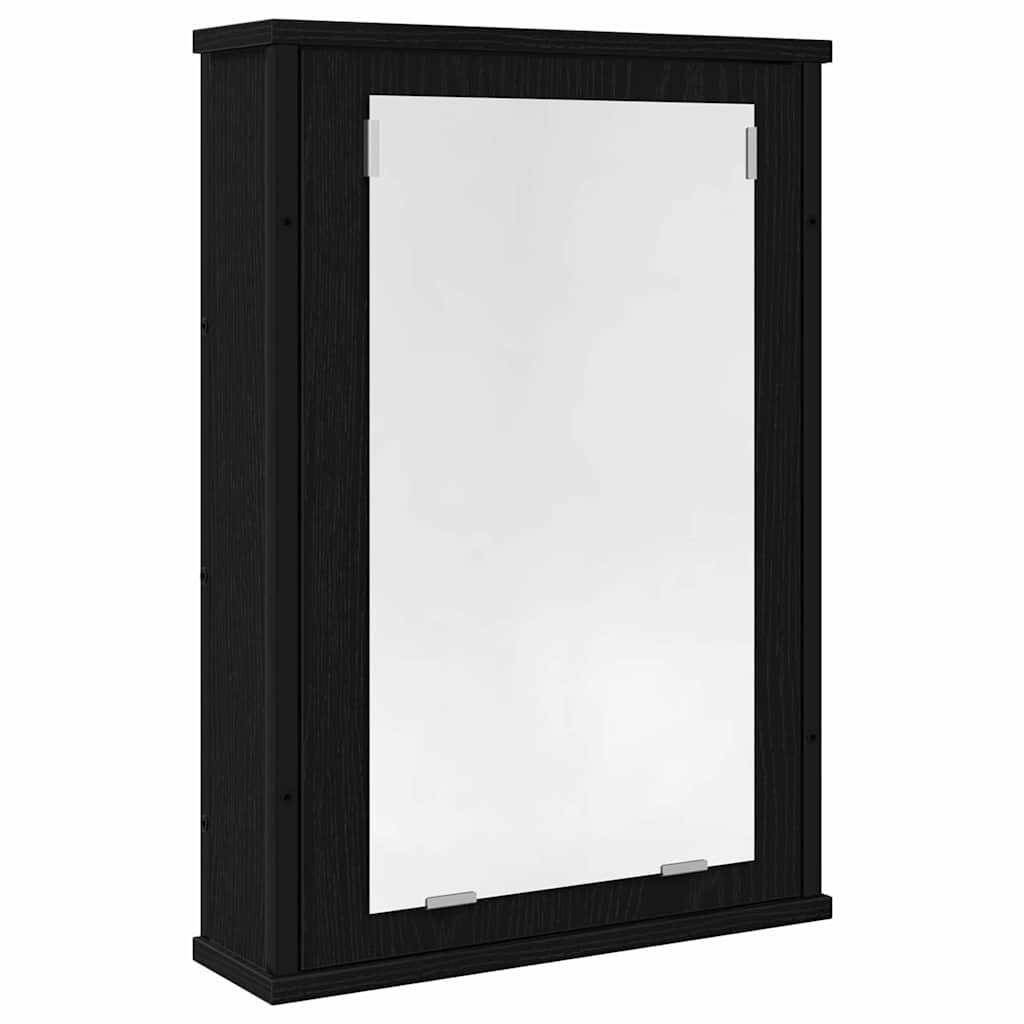 Bathroom Mirror Cabinet Black Oak 42x12x60 cm Engineered Wood