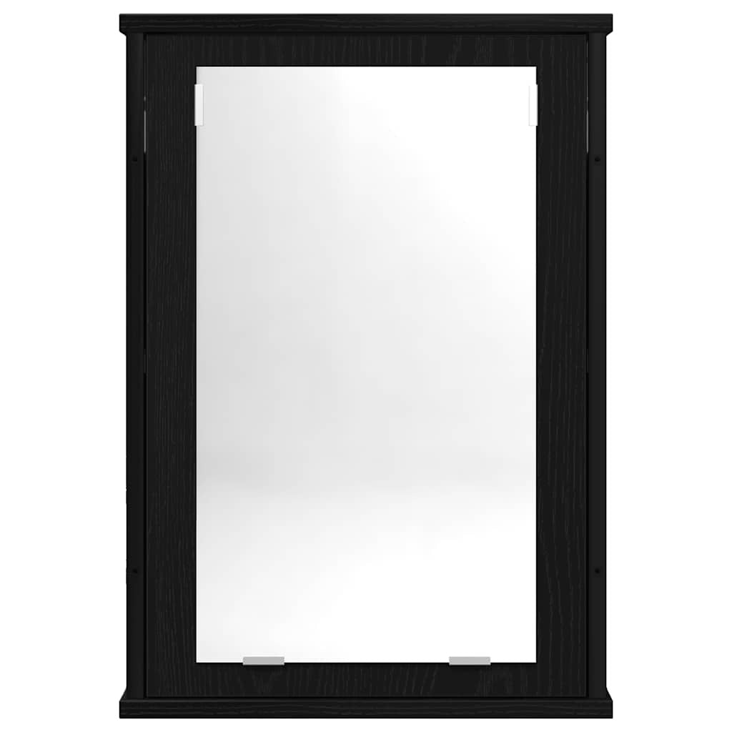 Bathroom Mirror Cabinet Black Oak 42x12x60 cm Engineered Wood