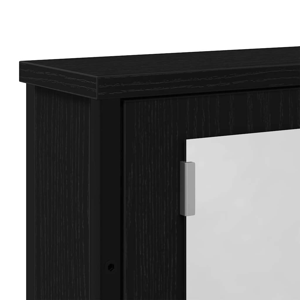 Bathroom Mirror Cabinet Black Oak 42x12x60 cm Engineered Wood