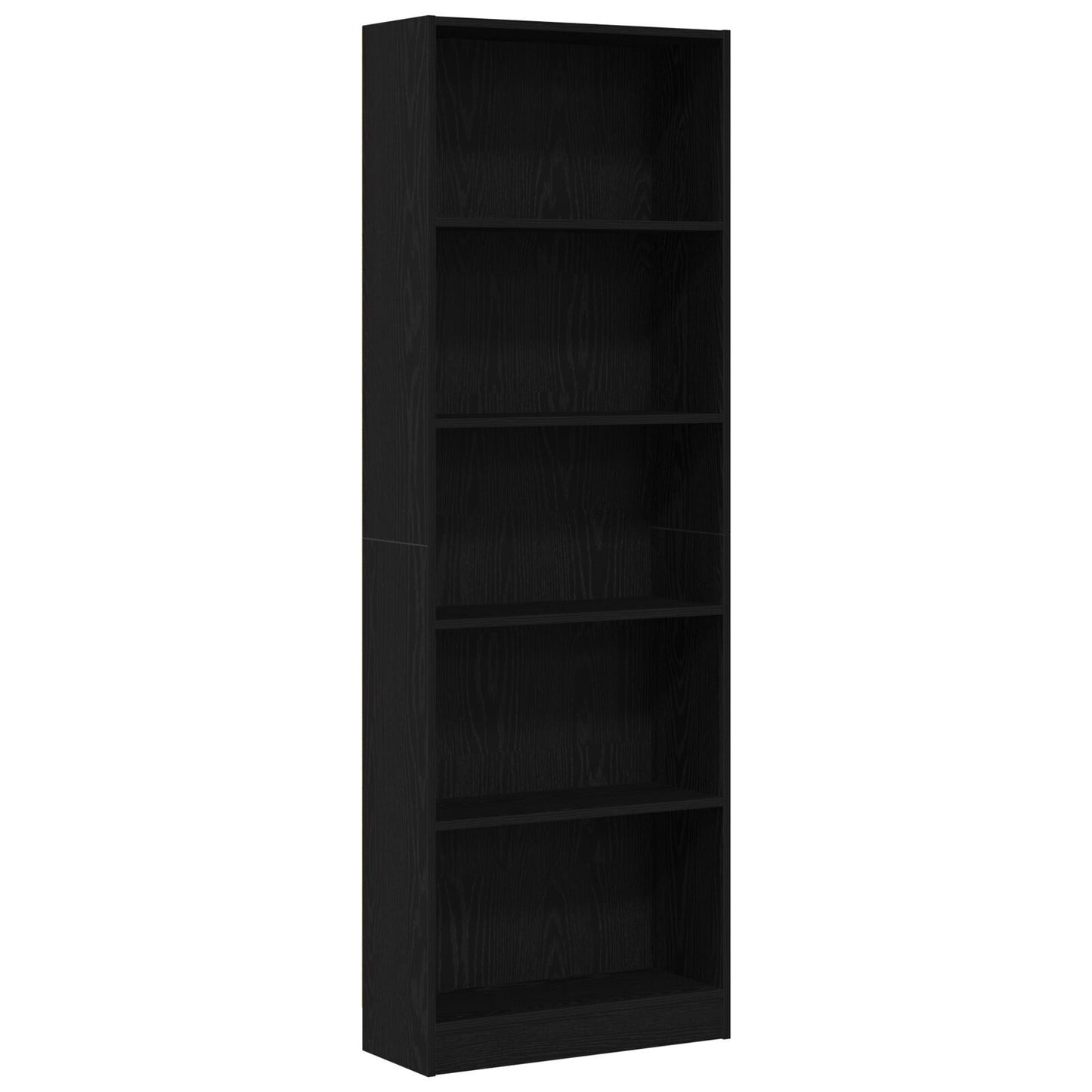 Bookshelf Black Oak 60 x 24 x 176 cm Engineered Wood